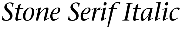 Stone Serif Italic Font