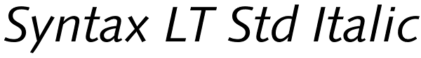 Syntax LT Std Italic Font