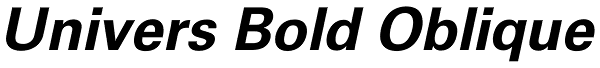 Univers Bold Oblique Font