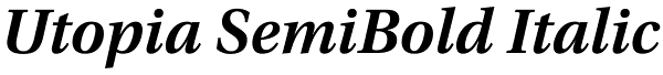 Utopia SemiBold Italic Font