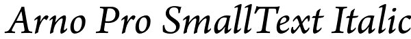 Arno Pro SmallText Italic Font