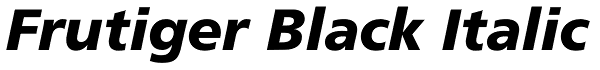 Frutiger Black Italic Font