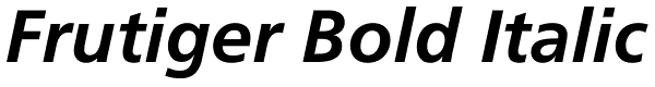 Frutiger Bold Italic Font