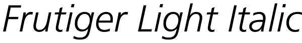 Frutiger Light Italic Font