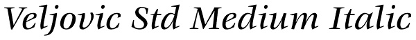 Veljovic Std Medium Italic Font