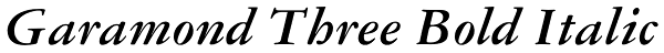 Garamond Three Bold Italic Font