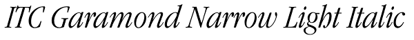 ITC Garamond Narrow Light Italic Font