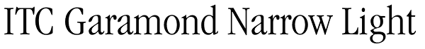 ITC Garamond Narrow Light Font