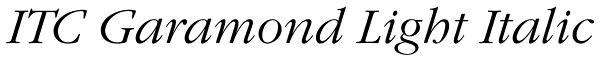 ITC Garamond Light Italic Font