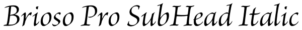 Brioso Pro SubHead Italic Font