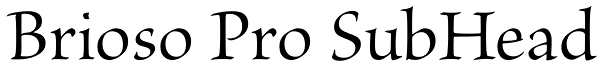 Brioso Pro SubHead  Font