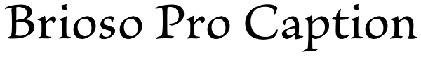 Brioso Pro Caption Font