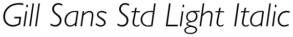 Gill Sans Std Light Italic Font