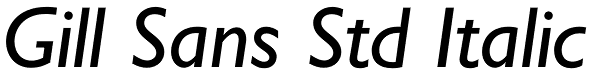 Gill Sans Std Italic Font