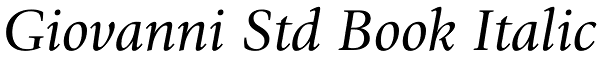 Giovanni Std Book Italic Font