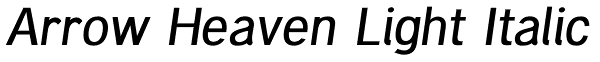 Arrow Heaven Light Italic Font