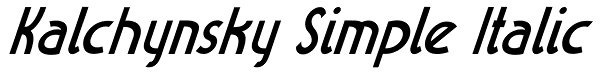 Kalchynsky Simple Italic Font