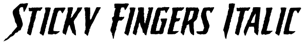 Sticky Fingers Italic Font