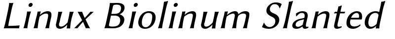 Linux Biolinum Slanted Font