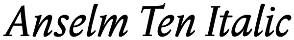 Anselm Ten Italic Font