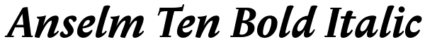 Anselm Ten Bold Italic Font