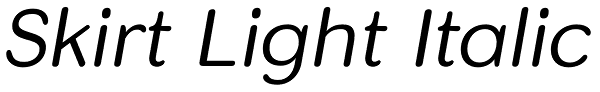 Skirt Light Italic Font