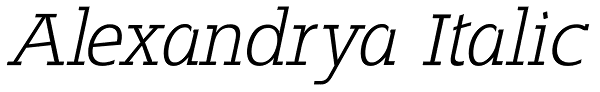 Alexandrya Italic Font