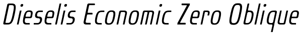 Dieselis Economic Zero Oblique Font