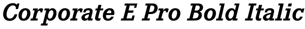 Corporate E Pro Bold Italic Font