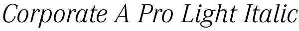 Corporate A Pro Light Italic Font