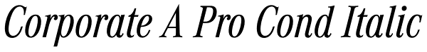 Corporate A Pro Cond Italic Font