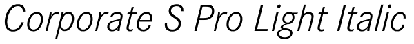 Corporate S Pro Light Italic Font