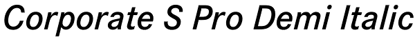 Corporate S Pro Demi Italic Font