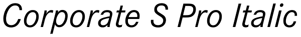 Corporate S Pro Italic Font