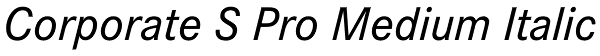 Corporate S Pro Medium Italic Font