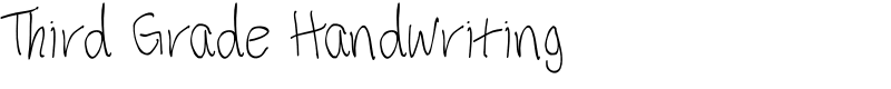 Third Grade Handwriting  Font