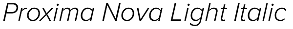 Proxima Nova Light Italic Font