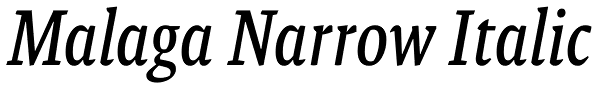 Malaga Narrow Italic Font