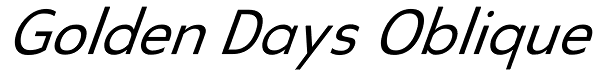 Golden Days Oblique Font