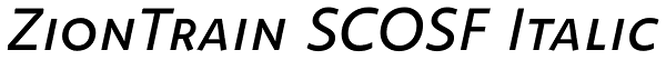 ZionTrain SCOSF Italic Font