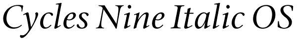 Cycles Nine Italic OS Font