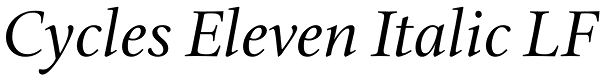 Cycles Eleven Italic LF Font