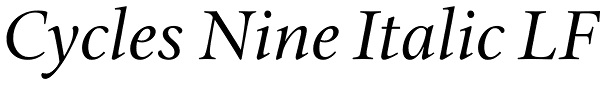 Cycles Nine Italic LF Font