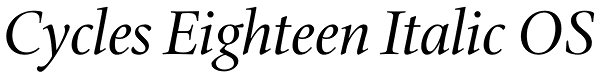 Cycles Eighteen Italic OS Font