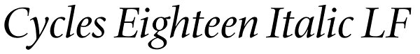 Cycles Eighteen Italic LF Font