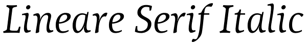 Lineare Serif Italic Font