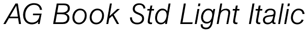 AG Book Std Light Italic Font