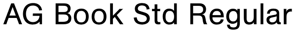 AG Book Std Regular Font