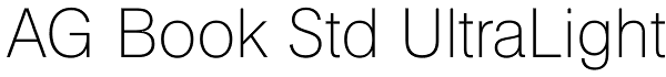 AG Book Std UltraLight Font