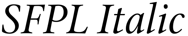 SFPL Italic Font